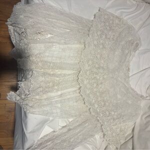 Free People Elegant Lace Long Sleeve Top